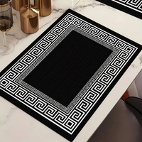 Ensemble de 4 sets de table en polyester, motifs géométriques à carreaux imprimés, sets de table en lin, lavables, résistants à la chaleur, tissu technique
