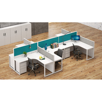 Poste de travail modulable pour bureau commercial : cloison de séparation, bureau écran, table d'ordinateur pour 2/4/6/8 postes de personnel