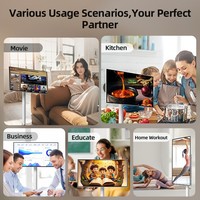 Televisor Portátil Móvil de 21.5 Pulgadas, Televisor LCD Inalámbrico con Android TV 1080p, Televisor Inteligente Móvil para Clases, Televisor Inteligente con Pantalla Táctil