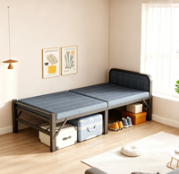 Cadre de lit pliant en fer certifié CE avec matelas durable - Fournisseur d'usine OEM pour hôtels, maisons et bureaux