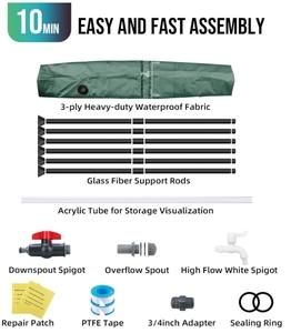 Système <span class=keywords><strong>de</strong></span> récupération d'eau <span class=keywords><strong>de</strong></span> <span class=keywords><strong>pluie</strong></span> portable au design populaire pour jardin, stockage d'eau <span class=keywords><strong>de</strong></span> <span class=keywords><strong>pluie</strong></span> pour l'extérieur - Product Image 3