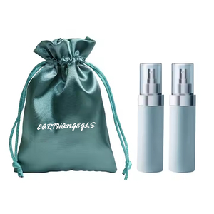 Luxe Zilveren Satijnen Tas Met Trekkoord Op Maat Logo Zacht Lederen Sieradentas Voor Geschenkverpakkingen - Product Image 5