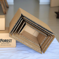 Caja de envío de papel de embalaje con impresión de logotipo personalizado, contenedor de cartón corrugado, cajas móviles de cartón para embalaje