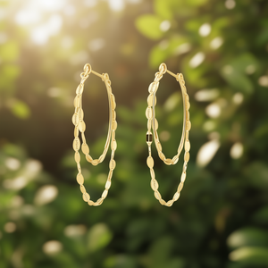 Pendientes de Aro Dorados para Mujer, Chapados en Oro de 18K, Estilo Moderno con Nombres Personalizados Julian, June, Lina, Mina, Ocean - Product Image 2