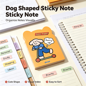 Bloc-notes adhésif en forme de chien, bloc-notes mignon de dessin animé, autocollant, inscriptible, facile à transporter - Product Image 5