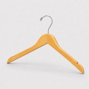 Cintres en bois naturel pour sécher les vêtements, finition lisse, conçus pour la penderie, prix abordable - Product Image 1