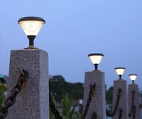 Lampes solaires LED d'extérieur en aluminium pour poteaux de jardin, lampes de colonne pour portail principal, lampes de pilier en pierre, blanc chaud/blanc froid, étanches IP65, avec télécommande à piles