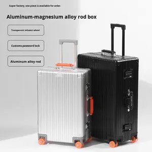 <span class=keywords><strong>Maleta</strong></span> Moderna de Aluminio 2026, <span class=keywords><strong>Maleta</strong></span> de Viaje con Ruedas y Contraseña, de 20-28 Pulgadas, Gran Capacidad, <span class=keywords><strong>Asa</strong></span> de Cuero, para Viajes de Negocios y Ocio - Product Image 4