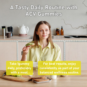 Customized Packaging Vitamin B12 Apple Cider Vinegar Gummies Fat Burning Healthcare <b>Supplement</b> Support Digestive Immune - Product Image 3
