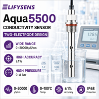 Aqua5500 Custom Insertion pH Electrode Integrated Cable 30 Meters for Tap Water Swimming Pool Secondary Water Supply Use Digital