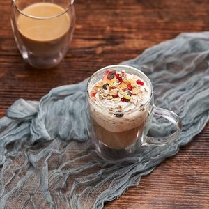 Gobelet à café latte cappuccino transparent de grande capacité 450 ml 15 oz, tasse en verre à double paroi avec poignée - Product Image 2