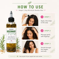 Minyak Rambut & Kulit Kepala Rosemary Fenugreek 120ml Perawatan Melembapkan dengan Infusi Botani Minyak Kastor & Argan untuk Kulit Kepala Kering & Rambut Mengembang Berkilau