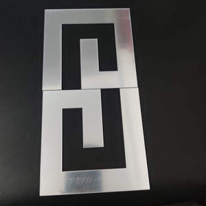 Acrylic Mirror Art Deco Square Set of 4 <b>Wall</b> <b>Stickers</b> Greek Key Meander Pattern Self Adhesive Removable Home Decor - Product Image 2