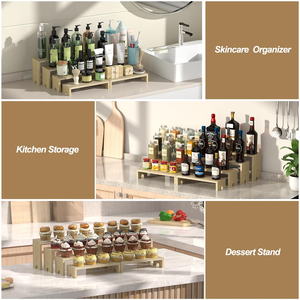 Support de présentation à plusieurs niveaux en bois personnalisé |   Présentoir empilable pour cupcakes et aliments |   Stand d'exposition pour vendeurs OEM pour salons d'artisanat - Product Image 6