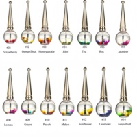 Huile pour cuticules 15 ml au design de pinceau unique, éliminateur de peaux mortes, adoucissant pour cuticules, huile pour cuticules 15 ml à marque privée avec fleurs séchées