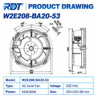Ventilateur axial de refroidissement pour armoire de commande W2E208-BA20-53 – Unité de remplacement pour système de ventilation industrielle
