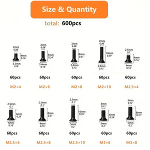 Flat Head Phillips Screws Kit Small Mini Steel Bolt <b>Set</b> M1.2 To M3 1240pcs Carbon Steel GBT 818 Standard - Product Image 3