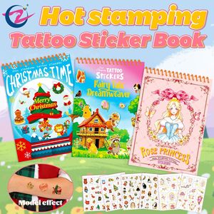 Nouveau livre d'autocollants de conte de fées pour enfants, motif princesse rose, estampage à chaud doré transfrontalier, autocollant de tatouage exquis pour les fêtes des filles - Product Image 5