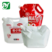 Paquet d'assaisonnement sac de pâte d'arachide pochette de bec biseauté personnalisée pour l'emballage de sel de ketchup de condiment