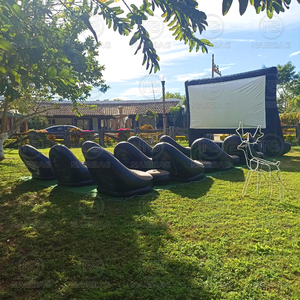 Ensemble <span class=keywords><strong>Gonflable</strong></span> Soirée <span class=keywords><strong>Cinéma</strong></span> : <span class=keywords><strong>Écran</strong></span> Géant Extérieur, Projecteur, Fauteuils et Canapé-Lit - Product Image 2