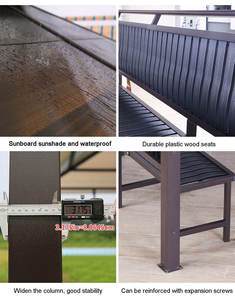 Gazebo en aluminium bon marché à faire soi-même avec toit en polycarbonate et plusieurs options <span class=keywords><strong>de</strong></span> correspondance, <span class=keywords><strong>abri</strong></span> solaire <span class=keywords><strong>pour</strong></span> <span class=keywords><strong>jardin</strong></span> extérieur, balcon - Product Image 5