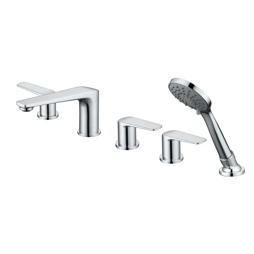 High quality 5 piece UPC Deck Mounted Brass Bathtub Faucet Set Witch Hand Shower