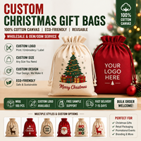 Sacs cadeaux de Noël en toile personnalisés en gros, sacs du Père Noël, fabricant de sacs à cordon OEM, logo personnalisé
