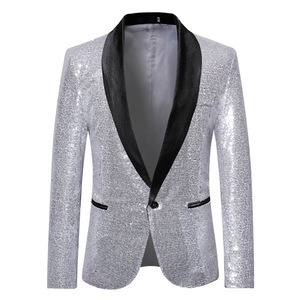 Adult Mens Sequin Blazer Metallic <strong>Disco</strong> Shiny <strong>Top</strong> for TV &amp; Movie Halloween Cosplay Party - Product Image 1