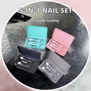 Juego de Cortaúñas Creativo Quirúrgico 5 en 1 de Acero Inoxidable de Lujo Anti-Salpicaduras con Lima, Limpiador de Oídos, Tijeras para Cejas y Manicura - Product Image 2