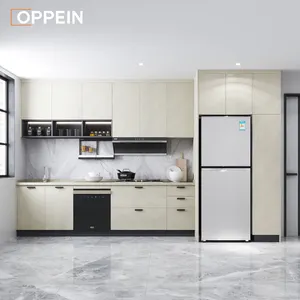OPPEIN настенный меламин, бывший в употреблении, мебель Huizhou, кухонный шкаф с 3D принтом, кухонные шкафы