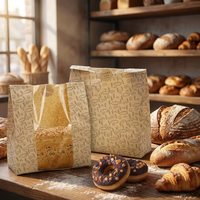 Sacs à pain en papier brun avec fenêtre, sacs en papier fins et croustillants pour le pain et les biscuits, sacs à pain personnalisés, sacs en papier kraft