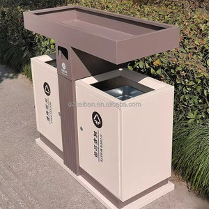 Thùng Rác Có Thể Ngoài Trời Thép Mạ Kẽm Ngoài Trời Thùng Hình Chữ Nhật Kim Loại Thùng Rác Bin Cho Khu Vực Thương Mại Công Viên Thùng Rác Có Thể Công Cộng Thùng Rác - Product Image 5