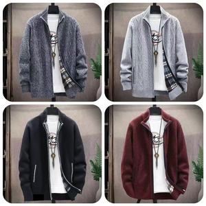 Suéter de Punto con Cremallera para <span class=keywords><strong>Hombre</strong></span>, 100% Cachemira, con Logotipo Bordado Personalizado, Estilo Casual de Otoño, Nuevo Cárdigan de Lana - Product Image 5