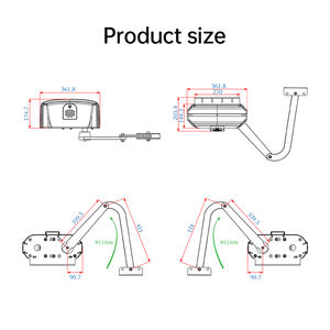 Operador de Puerta Automático Inteligente con Control Remoto a Prueba de Agua para Exteriores, de Brazo Curvo, de Alta Resistencia, 800 kg, para Abrir y Cerrar Puertas Batientes - Product Image 2