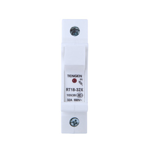 Porte-fusible Tengen RT18-32X 32A 690V avec voyant lumineux, montage sur rail, base en céramique - Product Image 1