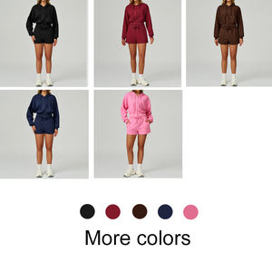 FC 2025 jatuh 83% katun 17% poliester French Terry Wanita setelan keringat Logo kustom pakaian Jogging wanita Set 2 potong - Product Image 3