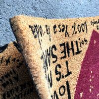 Logo personnalisé tapis paillasson fibre de coco naturelle vierge imprimé coco paillasson