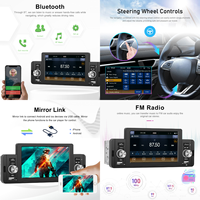 Podofo Autoradio 5" Simple DIN avec Carplay et Android Auto, Lecteur MP5 Voiture Bluetooth FM USB Charge Rapide