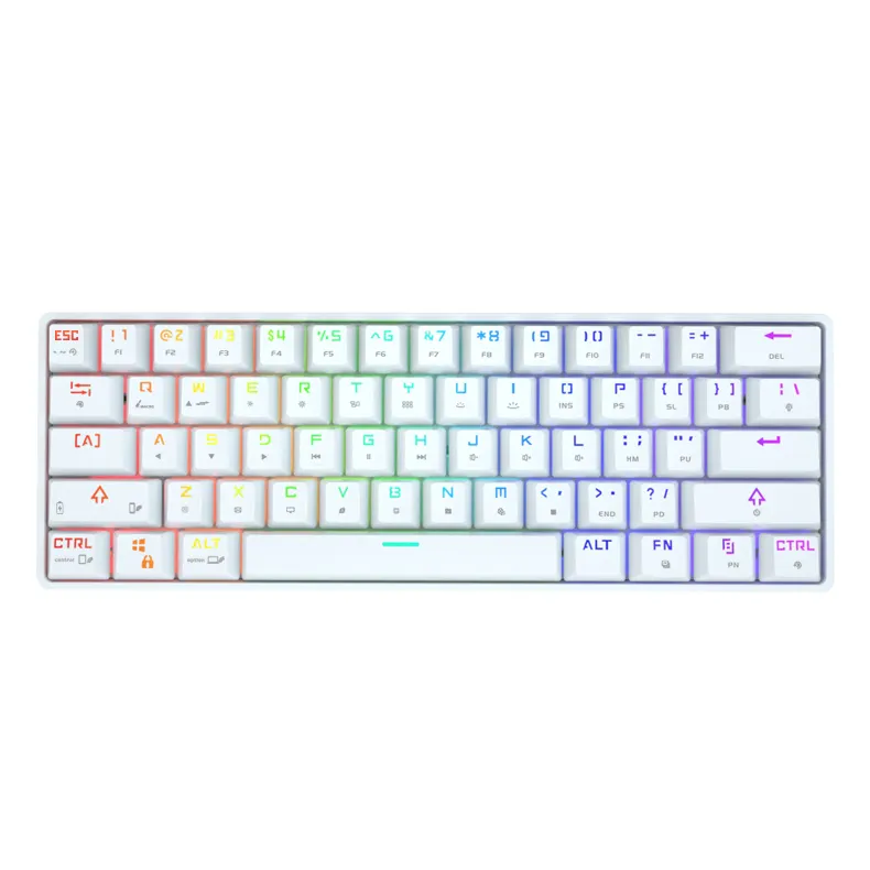 Ousaid 61 Keycaps Customized Hot Swap Keyboard Wired BT 5.0 Dual Mode RGB pc Gaming Mechanical Teclado