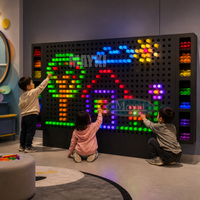 Tableau lumineux interactif LED Lite-Brite pour activités murales, grand tableau à chevilles arc-en-ciel pour enfants