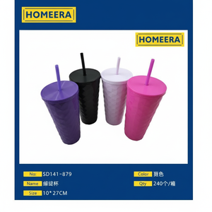 Bicchieri di Plastica Colorati 10x177CM con Cannuccia per Vendita all'Ingrosso e al Dettaglio per Bevande - Product Image 1