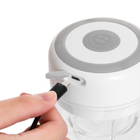 2 Cups Draadloze Knoflook Stamper Voedsel Cutter, Handheld Draagbare Knoflook Mincer Peper Groente Noten Kinderen Voedsel Blender