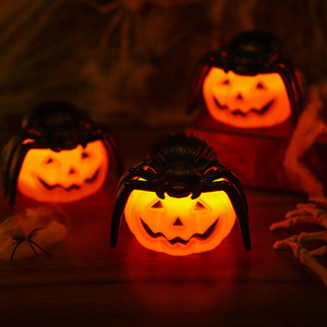 Vela LED de Halloween con diseño de araña y <span class=keywords><strong>calabaza</strong></span>, decoración para fiestas de Halloween, vela de terror para crear ambiente - Product Image 1