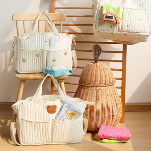 Bolsa Organizadora de Pañales para Bebé y Mamá, Venta al por Mayor de Fábrica, Bolso de Mano Portátil, Bandolera, Bolsa de Viaje, Bolso Tote Resistente - Product Image 4