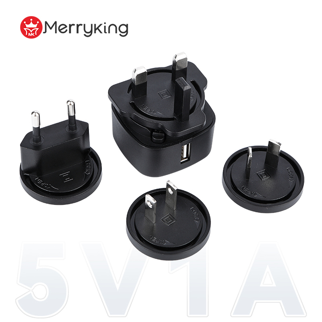 Interchangeable Plugs Power Adapter UL CE FCC PSE KC Certified 5V 1A 5V2A 12V 1A 2A 24V 0.5A USB-C Charger