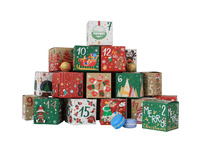Cajas de Dulces para la Cuenta Regresiva de Navidad, Paquete de 24, Reciclables, Laminadas Mate e Impresas con UV, Cartón Seguro para Alimentos, para Niños y Familia