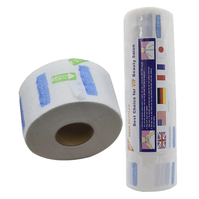 Free Sample Factory Wholesale Low Price Barber Professional Strips Neck Paper White Roll Cutting Disposable Neck Ruffles