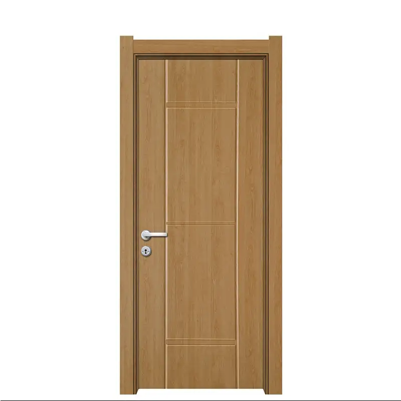 सस्ते कीमत लक्जरी विला ठोस लकड़ी के प्रवेश द्वार अंदर पीवीसी बांस इंटीरियर लकड़ी के दरवाजे