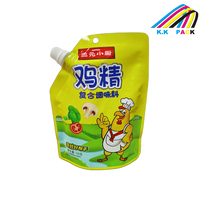 Sachet Doypack BOPP personnalisé imprimé, étanche à l'humidité et anti-fuite, de qualité alimentaire, pour poudre d'assaisonnement et essence de poulet, avec bec verseur
