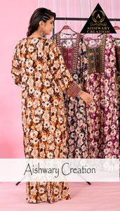 Vestido Kaftan Estampado 100% Algodón para Mujer, Ropa Musulmana Tradicional, Vestido Largo Cómodo, Colección Boutique OEM - Product Image 3